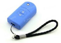 ✑◎ Blue Silicone Remote Case Cover For Mazda 2 Buttons 3 5 6 Flip Folding Key M2BU