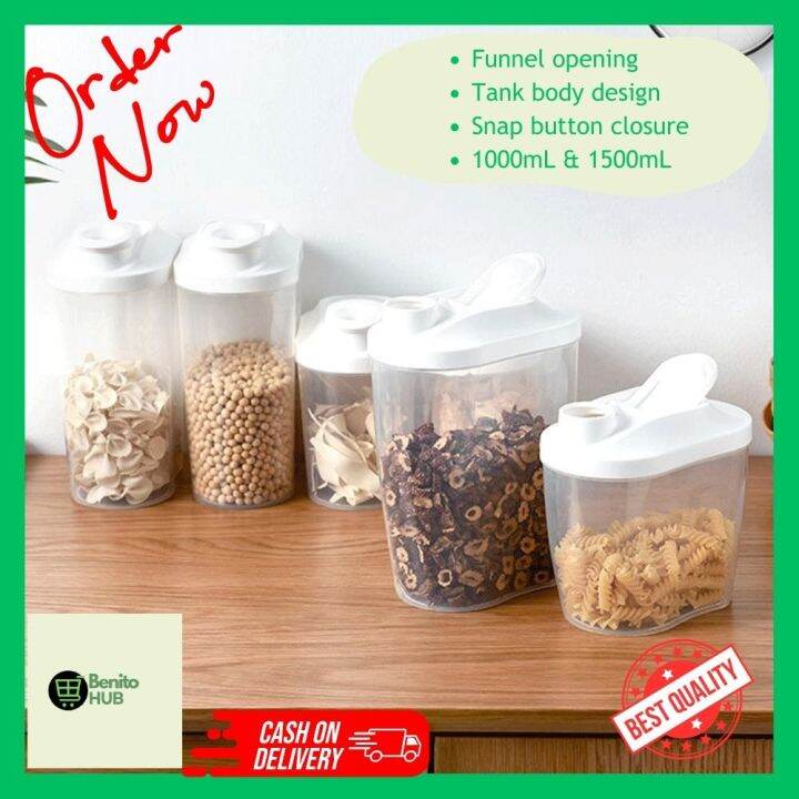 BENITO HUB'S Foodgrade Spacesaving PP Airtight Cereal Container