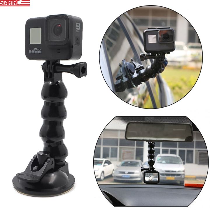 startrc-อะแดปเตอร์ถ้วยดูดรถกระจกหน้าต่างขายึดกล้องโกโปรฮีโร่5-6-7-8สีดำสำหรับ-xiao-mi-yi-dji-osmo-action-สำหรับโทรศัพท์
