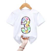 Autism Number T-Shirts Kids Solid Color Tops Boys Casual TShirts Girls Cartoon Colour Autism Number Fashion Children 39;s Clothing