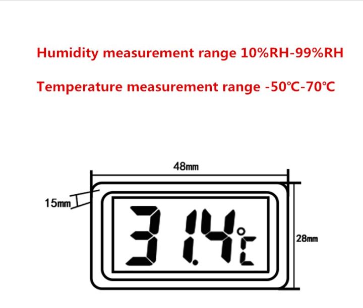 เครื่องวัดเครื่องวัดความชื้นเซ็นเซอร์วัดอุณหภูมิมินิดิจิทัลแอลซีดีโพรบกันน้ำยาว1เมตรเครื่องวัดอุณหภูมิเครื่องวัดความชื้นสำหรับในร่ม
