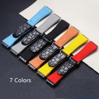 Suitable For Top Quality 25mm Nylon Canvas With Crocodile Leather Watchband Richard Mille RM011 RM056 Watch Strap band Bracelet with word screw type