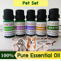 SenOdos น้ำมันหอมระเหย ชุดกลิ่นสำหรับสัตว์เลี้ยง Essential Oil Pet Set 10 ml x 5 กลิ่น (ยูคาลิปตัส,เจอร์เรเนี่ยม,ลาเวนเดอร์, ส้ม, สเปียร์มิ้นท์)