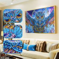 Special Shaped Diamond Painting Big Blue Owl 5D DIY Diamond Embroidery Picture of Rhinestone Animal Wall Home Decoration