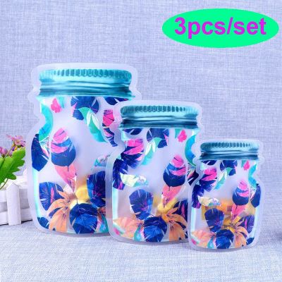 Reusable Mason Jar Zipper Bags Nuts Candy Cookies Bag Sealed Bags Fresh Food Storage Bag Zip Lock Plastic Bags Kitchen Organizer