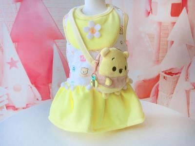 Cute Design Warm Dog Dresses with Pocket Quilted Yellow Pink Colors Skirt for Autumn and Winter Thick Pet Dog Skirts