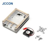 For Raspberry Pi 4B Acrylic Transparent Clear 9 Layers Case with Cooling Fan Heatsink Screwdriver For Raspberry Pi 4B