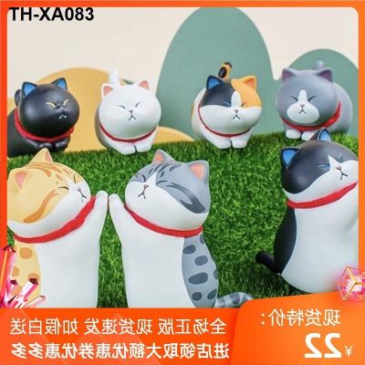 Not two cat cia to palm blind girl hand do gift box of cute animal figurines