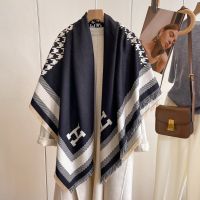 Luxury Brand Warm Imitation Cashmere Scarf for Women Winter Shawl Wraps Thick Blanket Square Tassel Stoles Echarpe Pashmina 2023