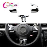 ABS Chrome Car Steering Wheel Decoration Cover Trim Sticker Fit For Volkswagen VW GOLF POLO JETTA MK5 MK6 Bora Accessories