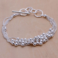 Fine 925 Sterling Silver Bracelet for women lady popular fashion Beads chain LINK charm women Jewelry Bracelets factory price