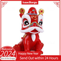 IsaacBorgu สิงโตมงคล2024 CNY,สิงโตสร้างมงคลเต้นรำสิงโตตกแต่งบ้านของขวัญปีใหม่ที่น่ารักอาจเกิดขึ้นในวันปีใหม่