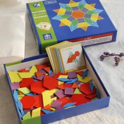 creative puzzle แทนเนียแกรมสำหรับเด็ก เกมไม้ฝึกสมอง เกมวางภาพตามสี สื่อการเรียนรู้ไม้ ตัวต่อภาพไม้