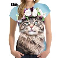 2023 newFashion 3D T Shirt Cute Cat Printed Women T Shirt Short Sleeved Soft Comfort Top Tees