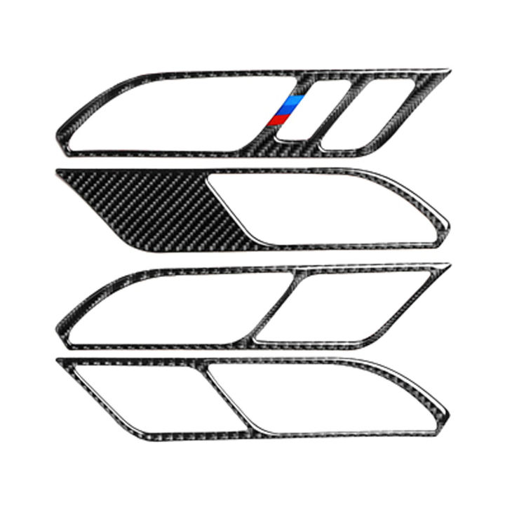 แผงกรอบฝาครอบล้อป้องกันรอยขีดข่วน4ชิ้นขอบคาร์บอนไฟเบอร์ปกสำหรับ-bmw-กรอบมือจับประตูตกแต่งภายใน-g02-g01-x3ไดรฟ์ซ้ายชุด-x4