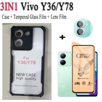 Vivo Y36 Y เคสสำหรับ Vivo โทรศัพท์กันกระแทก36 Y3 6 Vivo Y78 Y35 Y02 Y16 Y02S Y22เคสอะคริลิคใสนิ่ม TPU 3In1ฝาหลังป้องกันการตก