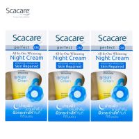 Scacare สกาแคร์ เพอร์เฟ็คท์ ไวท์เทนนิ่ง ไนท์ครีม 30 กรัม 3 กล่อง (ครีมบำรุงผิวหน้า,ครีมบำรุงผิวกลางคืน, Night Cream)