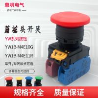 ∋☾☢ 22mm push button switch YW1B-M4E10G A4E11R self-locking self-resetting green mushroom head YW-E10