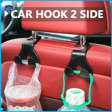 2pcs Hook up Metal s Hooks Backseat Hook Stainless Steel s Hooks Auto Back  Hook Auto Hooks Car Headrest Hook Car Double Hanger Car Back Seat Hooks Car