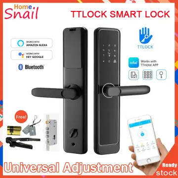 Smart Keyless Entry Door Lock with Reversible Handle, Touchscreen Keypad,  Electronic Digital Bluetooth Front Door Lock, Biometric Door Lock, Auto