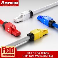 AMPCOM RJ45 Connectors Modular Plug  Cat6 Cat6A UTP Stecker Network Toolless Connector Ethernet Plugs Cable Internet Tools Free Cables