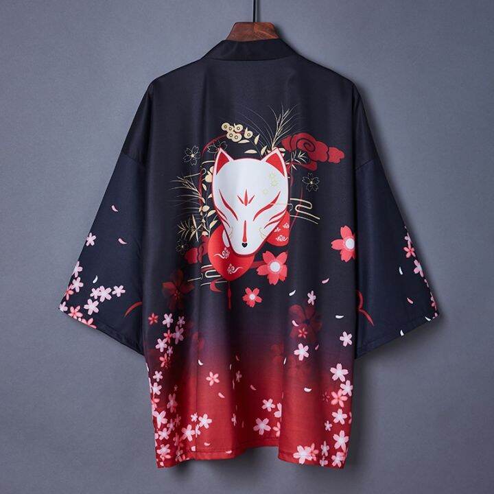 เสื้อแจ็กเก็ตกิโมโนผู้ชาย-yukata-สำหรับผู้ชายเสื้อคาร์ดิแกน-kimono-ทอผ้าอนิเมะญี่ปุ่นแบบดั้งเดิมชุดซามูไร