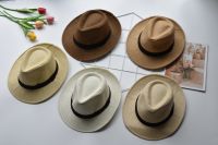 Mymeow 999 หมวกทรงปานามาคาดสีดำ [รุ่นB039] หมวกกันแดด หมวกไปเที่ยวทะเล หมวกแฟชั่น ส่งจากไทย