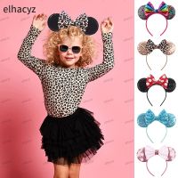 【CW】 2023 Embroidery Ears Headband Leopard Bow Dot Hairband Wear Kids Hair Accessories