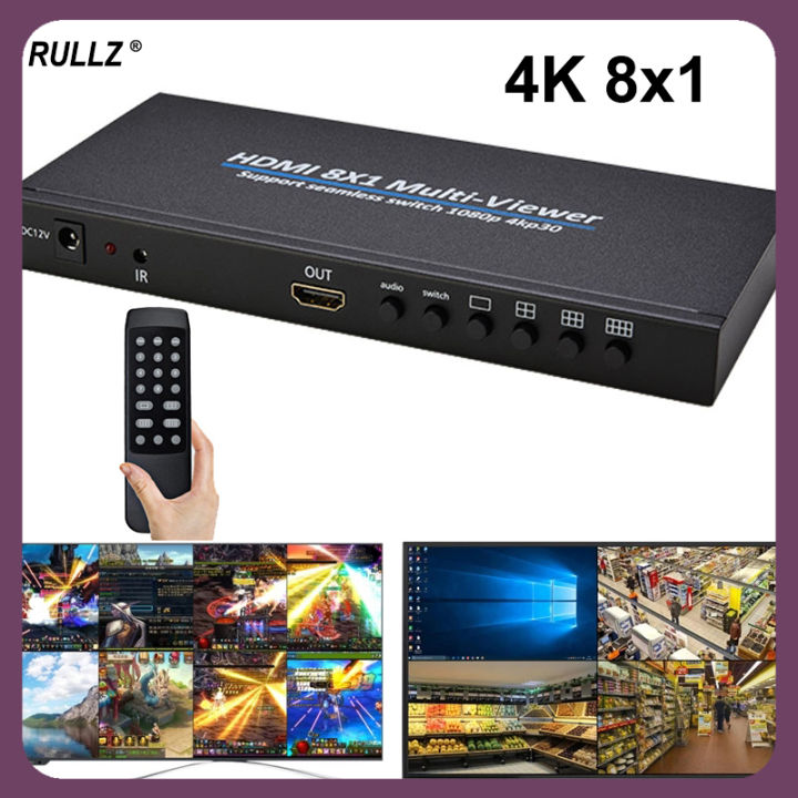 4K 8x1 HDMI Multiviewer 8 Channel Multi Screen Video Multiplexer ...