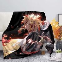 Custom Blanket Anime Devil Blade Flannel Soft Warm Blanket Demon Slayer Print Quilt Bedding Travel Office Fashion Throw Blanket