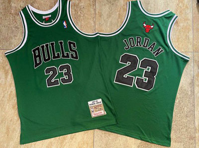 Top-quality Mens Chicago Bulls Michael Jordann Mitchell Ness 1997-98 Hardwood Classics Green Jersey