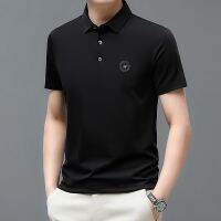 HOT14★Mens Leisure Fashion Solid Lapel Daily Business Polo Shirt Golf Cal Tops Short-sleeved T-shirt Homme Outwear Men Clothing