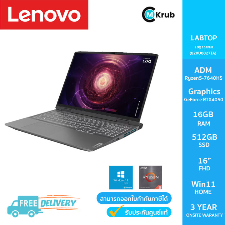 Lenovo LOQ 16APH8 (82XU0027TA) Ryzen 5 7640HS/RTX4050/16GB/512GB