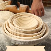 【☑Fast Delivery☑】 niuxi4 ตะกร้าใส่ขนมปังหวายทรงกลมพร้อมฝาปิด Sourdough ตะกร้าใส่ขนมปังตะกร้าเพิ่มขึ้นเบเกอรี่คาเฟ่