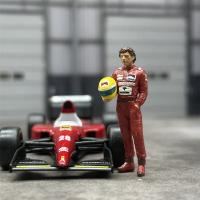 1/64หุ่นรูปร่าง Ayrton Senna F1และแบบจำลองรถแข่ง Dioramas Diecast รถโลหะผสมฉากของสะสมขนาดเล็ก