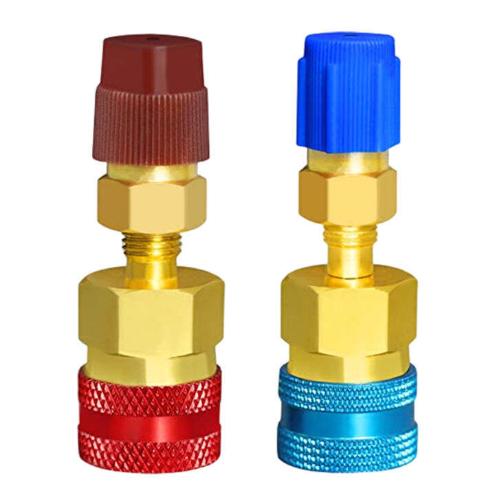 2pcs R1234yf To R134a Adjustable Conversion Adapters Air Conditioning Evacuation Connectors Hose