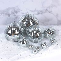 hot【cw】 3/4/10cm Mirror Balls Reflective Glass Disco Xmas Decoration Ornaments