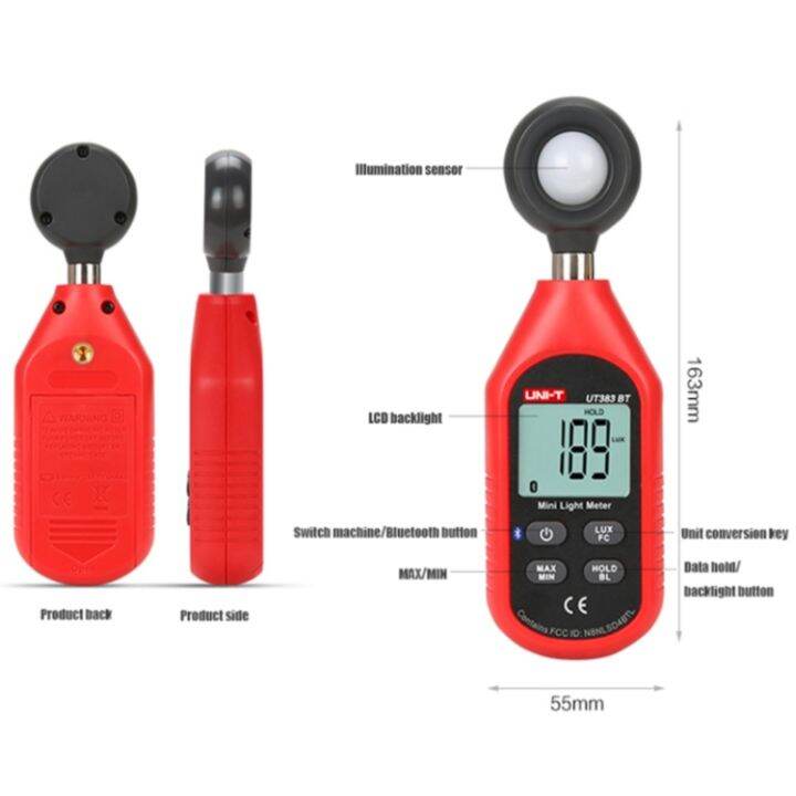 เครื่องวัดแสงลักซ์มิเตอร์ดิจิตัล-uni-t-ut383bt-200-000-lux-พร้อมจอแสดงผลจอแบ็คลิสต์-lcd