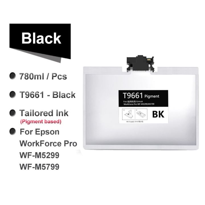 ถุงหมึกพิมพ์ในแพ็กหมึก-t9661-t9641-t9651พร้อมชิปสำหรับ-epson-workforce-pro-wf-m5299-wf-m5799เครื่องพิมพ์อิงค์เจ็ทตลับหมึกหมึกเต็ม