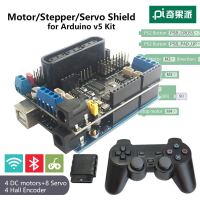 Arduino Shield Expansion Board 6-12V with 4 Channels Motors Servos Ports PS2 Joystick Remote Control