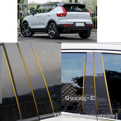 ☞☂ hrgrgrgregre Carro Material Pilar Capa Guarnição Da Porta Janela Moldagem Etiqueta Acessórios para VOLVO XC40 2019 2020 2021 2022 2023 6pcs