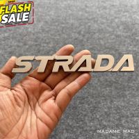 โลโก้ MITSUBISHI STRADA ขนาด 15x2.5cm (สีโครเมียม) #สติ๊กเกอร์ติดรถ ญี่ปุ่น  #สติ๊กเกอร์ติดรถยนต์ ซิ่ง  #สติ๊กเกอร์ติดรถยนต์ 3m  #สติ๊กเกอร์ติดรถ