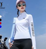 Golf clothing long-sleeved tops womens stand-up collar quick-drying bottoming shirt 2023 autumn and winter new plus velvet long-sleeved T-shirt PEARLY GATES ANEW FootJoy J.LINDEBERG Titleist！ ☞