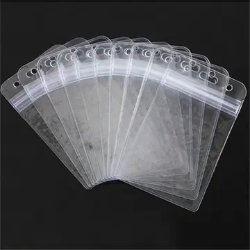 10PCS Vertical Clear soft Plastic ID Card Badge Holder Waterproof Business  Case