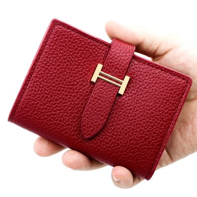 【CC】☸  Business Women/Men Card Wallet Leather Color Coin Purse Hasp Protects Bank/ID/Credit Holder