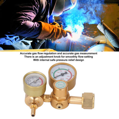 Argon CO2 Regulator 0 ถึง 3500PSI CGA580 15/16in หญิงด้ายเข้า 1/4in Outlet ทองเหลือง TIG MIG Gas Welding Gauge