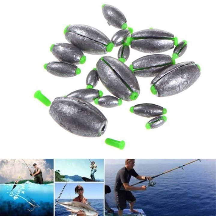 JACQU Green Core Containing Opening Mouth Fishing Sinkers Lead Sinker ...