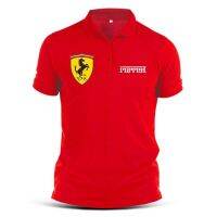 ﹉ FERRARI เสื้อโปโลผ้าฝ้ายแบบแห้งเร็วสําหรับผู้ชาย