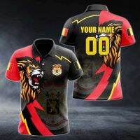 Belgium Lion Graphic Customized Polo Shirts Summer Casual Streetwear Loose Jersey Plus Size Sportswear Short Sleeve Tops