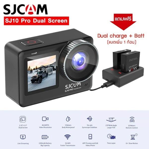 sjcam-sj10-pro-dual-screen-กล้องเเอคชั่นเเคม-ความละเอียด-12mp-พร้อมส่ง
